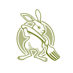 hare, bunny, fork, illustration, logo, fare