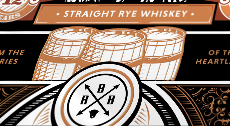 Bison Rye Label Illustration