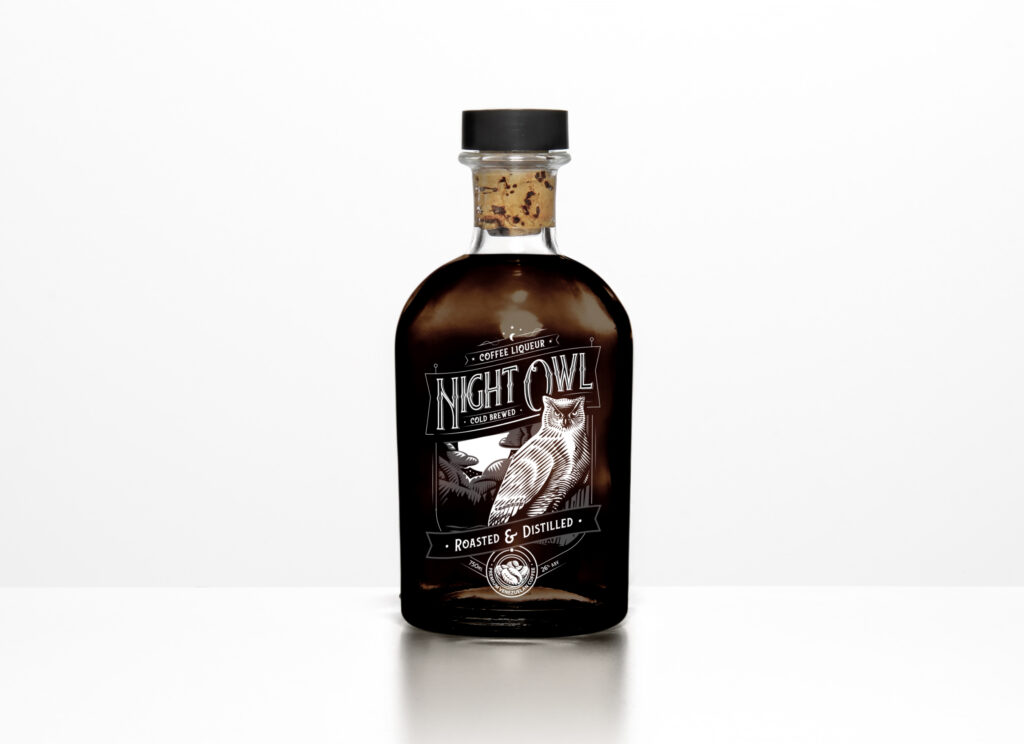 Night Owl Coffee Liqueur Label Design